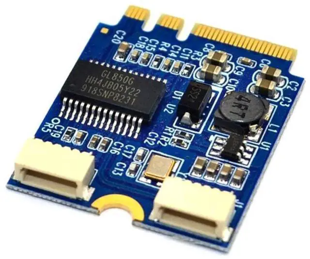Alt view image 2 of 7 - WRIARICH M.2 NGFF Key A-E Riser Expansion Card, M.2 to Dual USB 2.0 Ports Adapter Cable, Desktop Internal USB 2.0 Port Multiplier Hub Converter