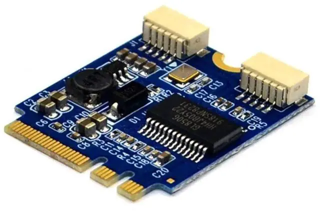 Alt view image 5 of 7 - WRIARICH M.2 NGFF Key A-E Riser Expansion Card, M.2 to Dual USB 2.0 Ports Adapter Cable, Desktop Internal USB 2.0 Port Multiplier Hub Converter