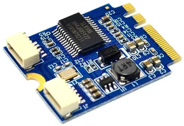 Alt view image 7 of 7 - WRIARICH M.2 NGFF Key A-E Riser Expansion Card, M.2 to Dual USB 2.0 Ports Adapter Cable, Desktop Internal USB 2.0 Port Multiplier Hub Converter
