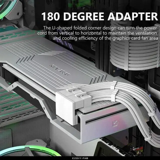 Alt view image 2 of 3 - WRIARICH ATX 8Pin Female to 8Pin Male 90-Degree Angled GPU Power Adapter, Right Angle Turning Connector for Graphics Card