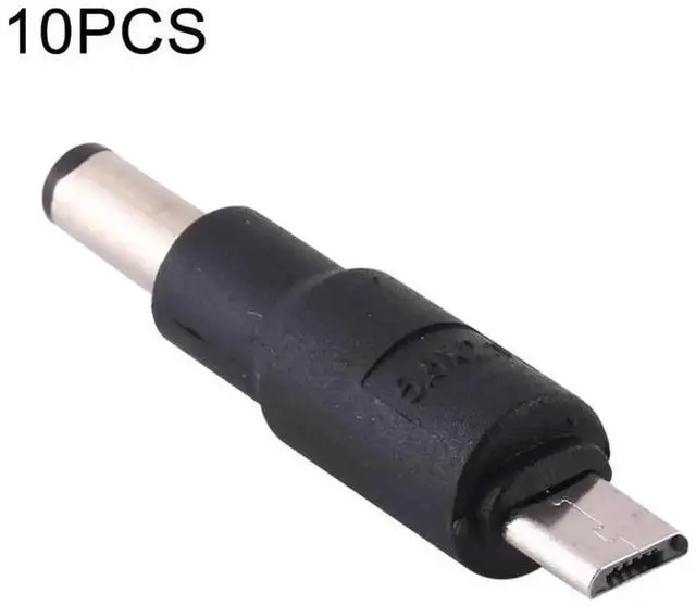 Main image of WRIARICH 10 Pack 5.5x2.1mm DC Male to Micro USB Female Power Plug Adapter Connectors