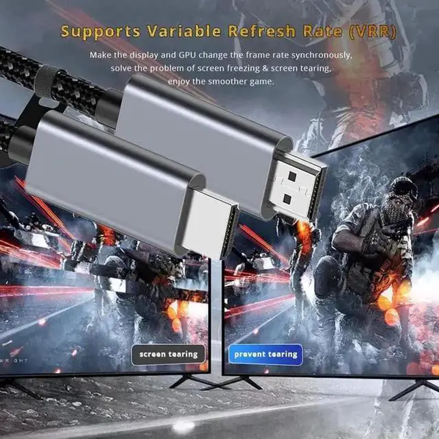 Alt view image 5 of 7 - WRIARICH 2-PACK 3.3FT HDMI 2.1 Cable Male to Male, Supports 8K@60Hz 4K 2K 1080P HDR UHD Cord for Laptop Monitor Projector