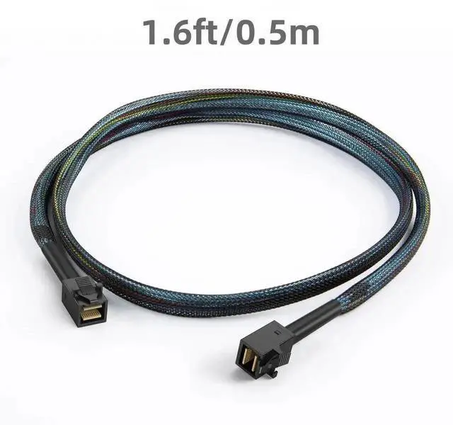 Alt view image 6 of 7 - WRIARICH 1.6FT/0.5M Internal Mini SAS HD Cable SFF-8643 Male to Male, 12Gbps High Speed SAS Storage Wire for Server RAID Controller, NVMe Backplane and NAS Hard Drive Array