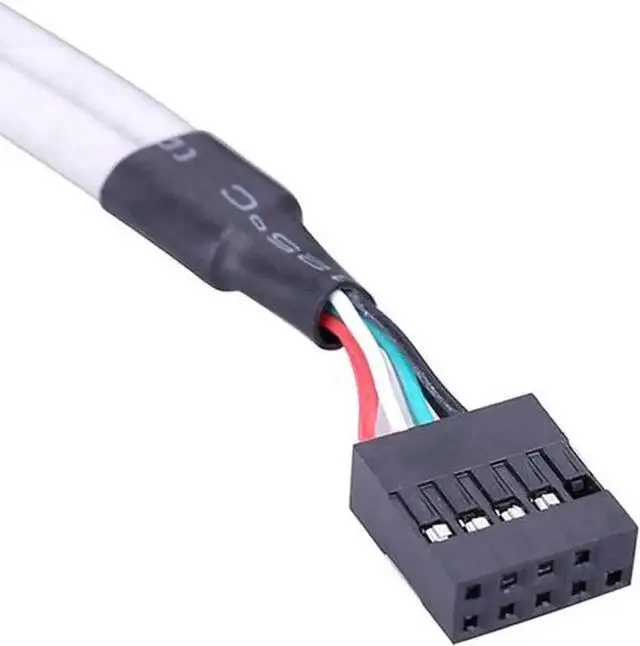 Alt view image 2 of 4 - WRIARICH 30CM(1ft) PCI Slot 2-Port USB2.0 Bracket Cable | Mainboard 9Pin Header to Dual USB-A Female Splitter with Full-Height PCI Baffle