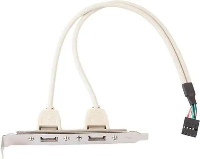 Alt view image 3 of 4 - WRIARICH 30CM(1ft) PCI Slot 2-Port USB2.0 Bracket Cable | Mainboard 9Pin Header to Dual USB-A Female Splitter with Full-Height PCI Baffle