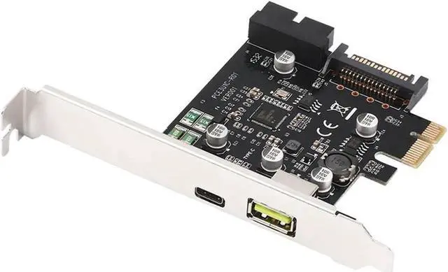 Main image of WRIARICH PCIe x1 Expansion Card with USB 3.0 Type-C + 19Pin Internal USB 3.0 Header, SATA 15Pin Powered, 2.4A Fast Charging