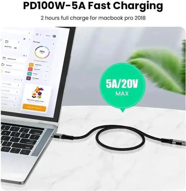 Alt view image 3 of 7 - WRIARICH 3.3FT/1M Braided USB-C Male to Female Extension Cable|USB3.1 Gen2 10Gbps Data, PD 100W/5A Fast Charge & 4K Video Output for Laptops & Smartphones