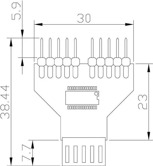 Alt view image 5 of 7 - WRIARICH PH78 USB2.0 9Pin Header 1-to-2 Splitter Adapter, Motherboard Internal USB Expansion Hub for Water Cooling RGB Lights & Fan Speed Monitoring