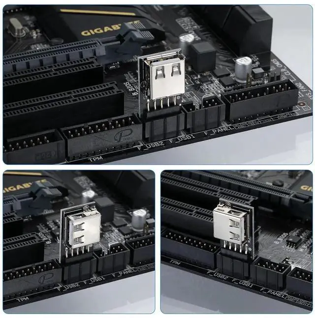 Alt view image 3 of 7 - WRIARICH 3 Pack USB 2.0 9Pin/10Pin Header to Type A Adapter, Front Panel USB Port Converter for PC Motherboard