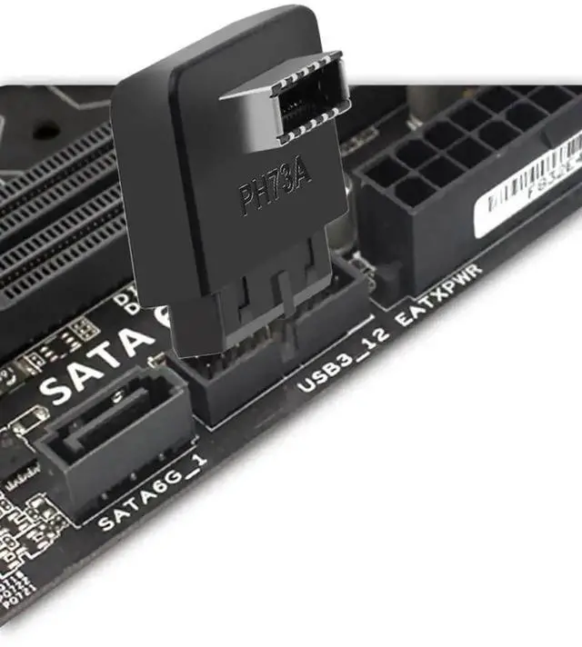 Alt view image 3 of 3 - WRIARICH USB 3.2 Gen 2 Type-E Key-A to USB 3.2 Gen 1 (USB3.0) 20Pin Header Adapter, Black Internal Front Panel Converter for Motherboard Type-C Chassis