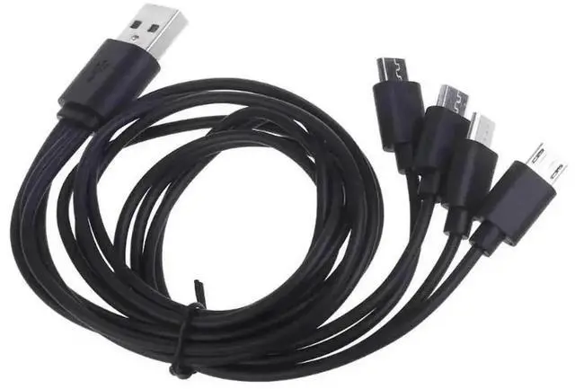 Alt view image 2 of 3 - WRIARICH 50cm Short 4 in 1 Multi Micro USB Charging Cable, 4-Port Micro USB Splitter Cord 5V 3A Fast Charger for Phones Tablets