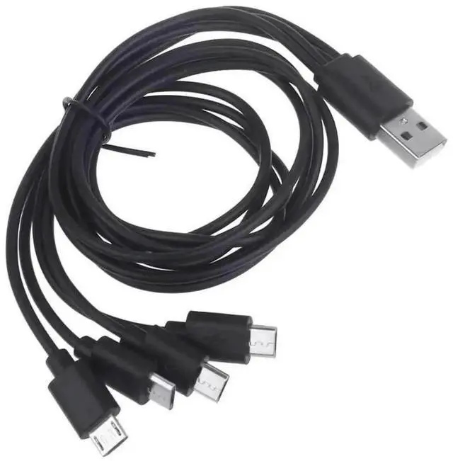 Main image of WRIARICH 50cm Short 4 in 1 Multi Micro USB Charging Cable, 4-Port Micro USB Splitter Cord 5V 3A Fast Charger for Phones Tablets