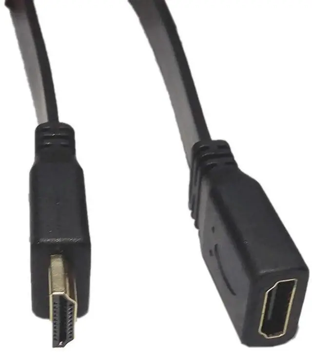 Alt view image 4 of 7 - WRIARICH 1FT Flat Slim HDMI Male to Female Extension Cable, High Speed HDMI Extender Cord, Black