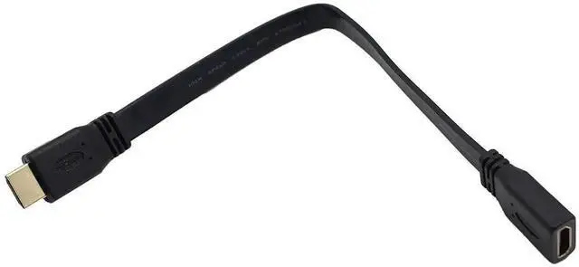 Alt view image 6 of 7 - WRIARICH 1FT Flat Slim HDMI Male to Female Extension Cable, High Speed HDMI Extender Cord, Black