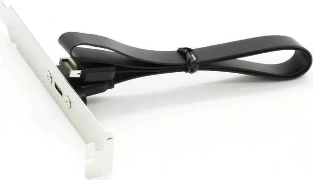 Alt view image 4 of 7 - WRIARICH 1.64FT Flat USB3.2 Gen2x2 20Gbps Type-E A Key 20Pin Header to USB-C Female PCIe Full-Profile Bracket Extension Cable