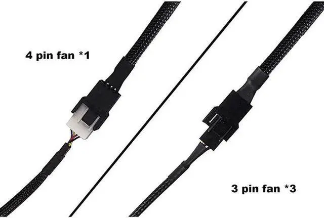 Alt view image 3 of 5 - WRIARICH 4 Pack Black Braided Sleeved 1-to-4 4-Pin PWM Fan Y Splitter Cable, 10.5 Inches PC Case Fan Power Extension Cord
