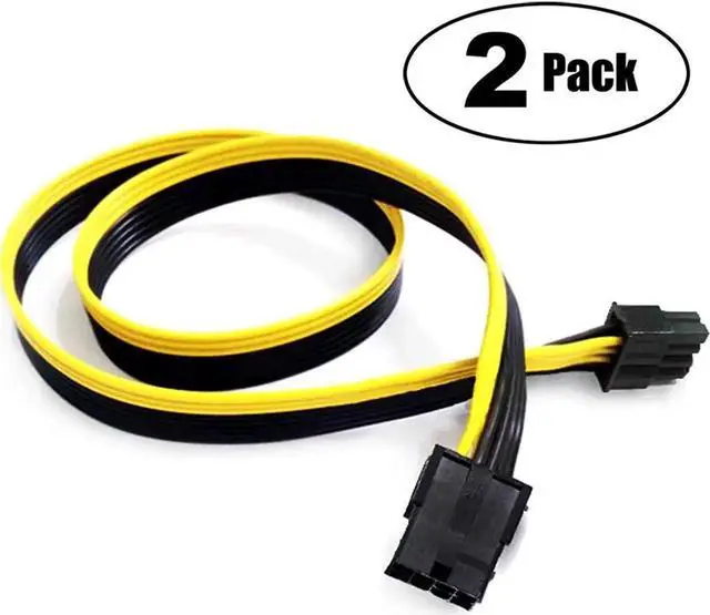 Alt view image 2 of 2 - WRIARICH 2 Pack 25 Inches PCIe 8Pin Female to 8Pin(6+2) Male GPU Power Extension Cable