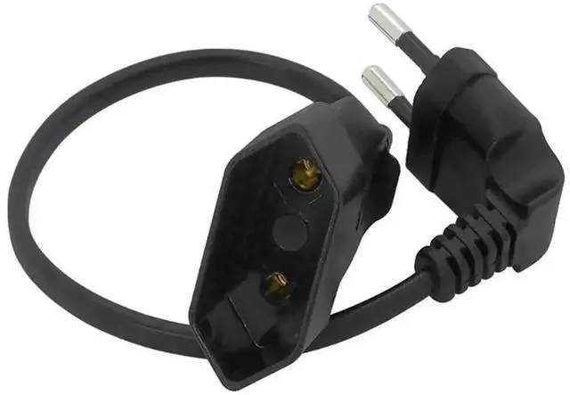 Alt view image 3 of 3 - WRIARICH 0.3m EU 90 Degree Angled Power Extension Cord, 2-Pin Euro Male to Female Socket Cable for PC & PDU