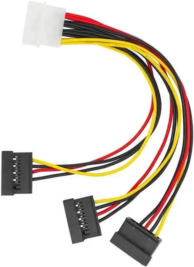 Main image of WRIARICH 22cm IDE 4Pin Molex Male to 3-Port SATA 15Pin Female Power Splitter Cable, Multi SATA Power Adapter Cord for HDD & SSD