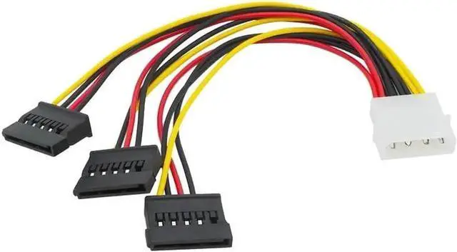 Alt view image 4 of 5 - WRIARICH 22cm IDE 4Pin Molex Male to 3-Port SATA 15Pin Female Power Splitter Cable, Multi SATA Power Adapter Cord for HDD & SSD