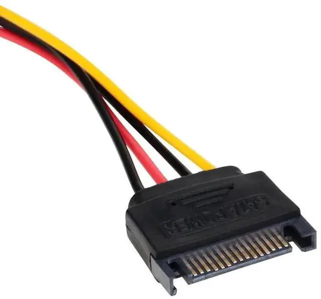 Alt view image 3 of 5 - WRIARICH 3 Pack 7 Inch SATA 15Pin Male to LP4 Molex 4Pin Female Power Adapter Cable