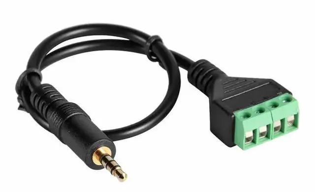 Alt view image 3 of 3 - WRIARICH 4 Pole 3.5mm Stereo Male to 4 Pin Screw Terminal AV Balun Cable, Audio Video Converter Wiring Connector