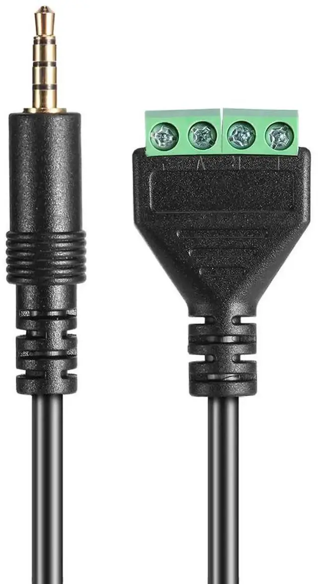 Main image of WRIARICH 4 Pole 3.5mm Stereo Male to 4 Pin Screw Terminal AV Balun Cable, Audio Video Converter Wiring Connector