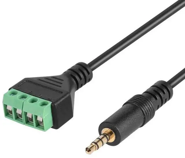 Alt view image 2 of 3 - WRIARICH 4 Pole 3.5mm Stereo Male to 4 Pin Screw Terminal AV Balun Cable, Audio Video Converter Wiring Connector