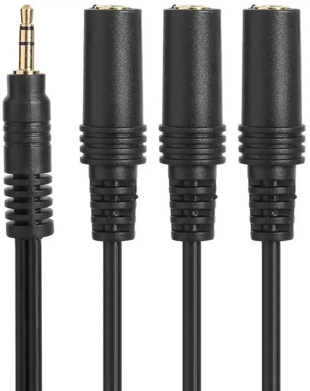 Main image of WRIARICH 1/8 Inch 3.5mm TRRS Male to Triple 3.5mm Female Stereo Audio Splitter Cable, Multi-Port AUX Y Adapter Cord for Headphones Speakers Smartphones