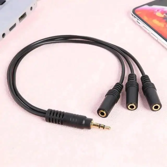 Alt view image 3 of 3 - WRIARICH 1/8 Inch 3.5mm TRRS Male to Triple 3.5mm Female Stereo Audio Splitter Cable, Multi-Port AUX Y Adapter Cord for Headphones Speakers Smartphones
