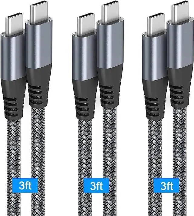 Main image of WRIARICH 3-Pack 3.3FT USB-C to USB-C PD 60W Fast Charging Cable for MacBook, iPad, Galaxy, Switch & All Type-C Devices