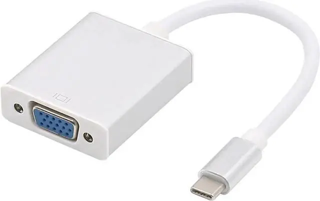 Main image of WRIARICH Silver Aluminum USB 3.1 Type-C to VGA Adapter 1080P@60Hz, Thunderbolt 3 DP Alt Mode Video Converter Compatible with 2017 MacBook Pro & Yoga 920