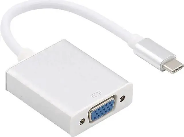 Alt view image 2 of 4 - WRIARICH Silver Aluminum USB 3.1 Type-C to VGA Adapter 1080P@60Hz, Thunderbolt 3 DP Alt Mode Video Converter Compatible with 2017 MacBook Pro & Yoga 920