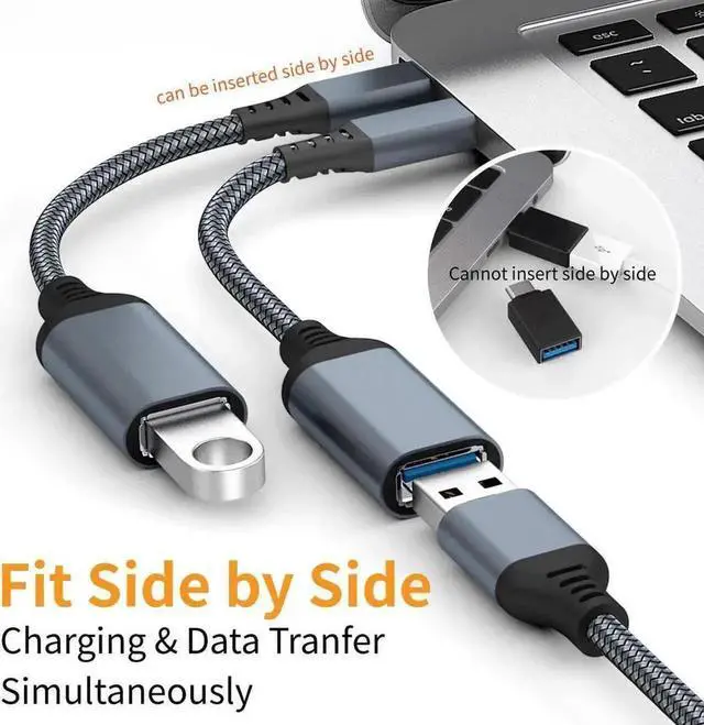 Alt view image 4 of 7 - WRIARICH 2 Pack USB-C to USB3.0 OTG Adapter, Thunderbolt 3 Compatible Type-C to USB-A Female Converter for MacBook, iPad Pro & Android Smartphones