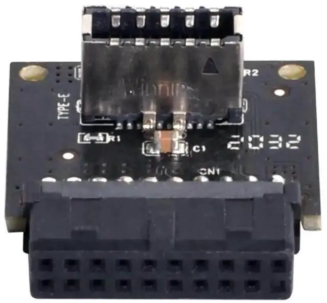 Main image of WRIARICH Motherboard Internal USB 3.0 19/20Pin Male to USB 3.1 Type-E A-Key Female Extension Adapter, Vertical Front Panel USB-C Header Converter for PC Chassis