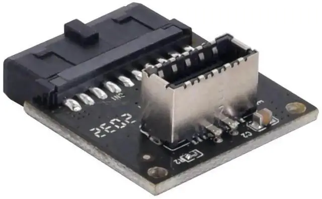 Alt view image 3 of 6 - WRIARICH Motherboard Internal USB 3.0 19/20Pin Male to USB 3.1 Type-E A-Key Female Extension Adapter, Vertical Front Panel USB-C Header Converter for PC Chassis