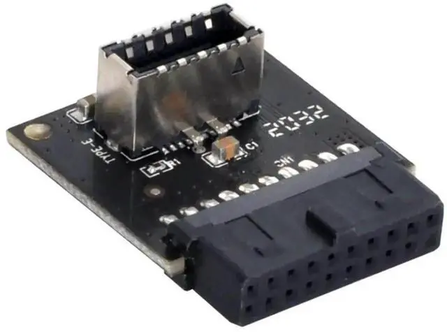 Alt view image 4 of 6 - WRIARICH Motherboard Internal USB 3.0 19/20Pin Male to USB 3.1 Type-E A-Key Female Extension Adapter, Vertical Front Panel USB-C Header Converter for PC Chassis