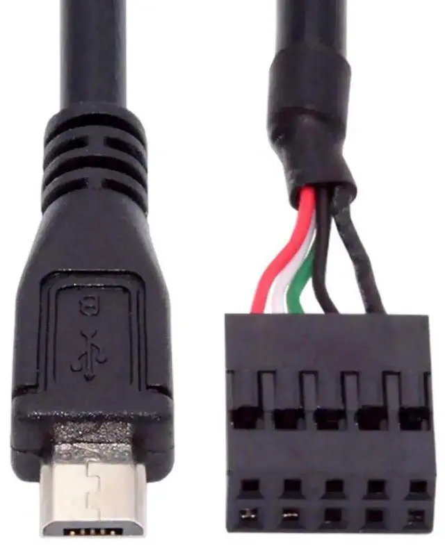 Alt view image 7 of 7 - WRIARICH 0.5M Internal USB2.0 9Pin/10Pin Motherboard Header to Micro USB 5Pin Data Cable