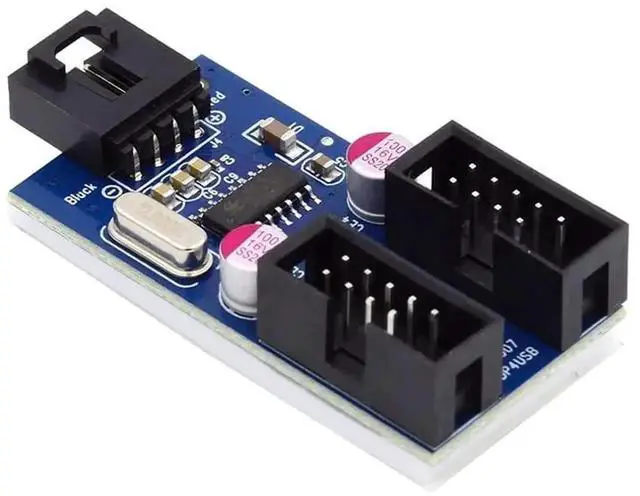 Alt view image 2 of 7 - WRIARICH 1 to 2 Port Internal USB 2.0 9Pin Header Splitter Hub, USB A Male to Dual Female Motherboard Header Port Multiplier Adapter