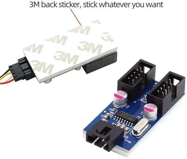 Alt view image 4 of 7 - WRIARICH 1 to 2 Port Internal USB 2.0 9Pin Header Splitter Hub, USB A Male to Dual Female Motherboard Header Port Multiplier Adapter