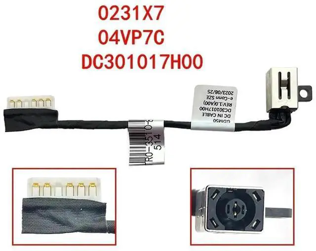 Main image of WRIARICH DC Power Jack Cable 0231X7 For Dell Inspiron 15 3501 3502 3505 3509 3511 3520 3521 3525 3530 3515 5593 5594 14 5493