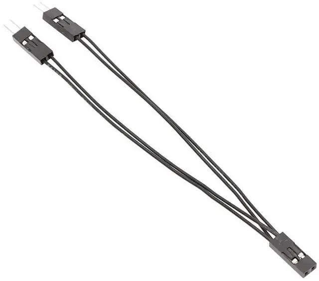 Main image of WRIARICH 10cm 2.54mm Dupont Jumper Wire, 1 Female to 2 Male Splitter Cable 2-Pin for Motherboard Power SW Reset HDD LED