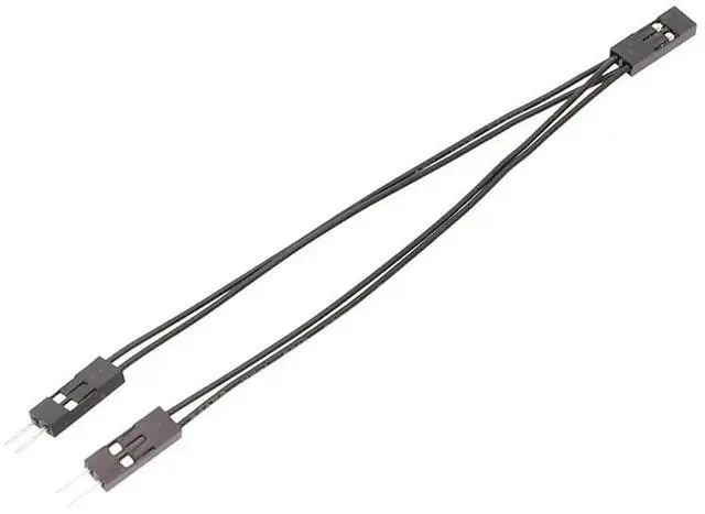 Alt view image 4 of 4 - WRIARICH 10cm 2.54mm Dupont Jumper Wire, 1 Female to 2 Male Splitter Cable 2-Pin for Motherboard Power SW Reset HDD LED