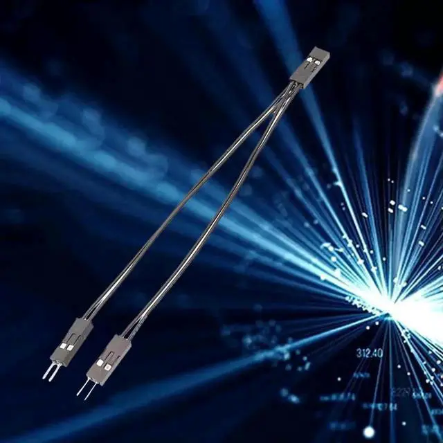 Alt view image 2 of 4 - WRIARICH 10cm 2.54mm Dupont Jumper Wire, 1 Female to 2 Male Splitter Cable 2-Pin for Motherboard Power SW Reset HDD LED