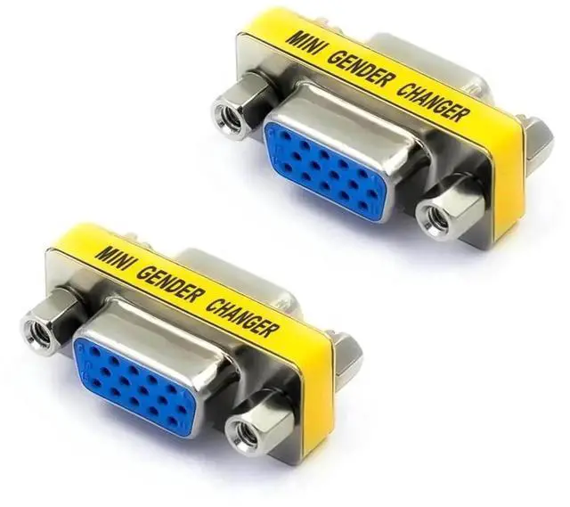 Main image of WRIARICH 2 Pack HD15 VGA Female to Female Gender Changer Coupler, SVGA Mini VGA Cable Extender Connector