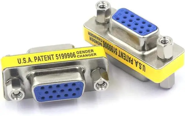 Alt view image 3 of 6 - WRIARICH 2 Pack HD15 VGA Female to Female Gender Changer Coupler, SVGA Mini VGA Cable Extender Connector