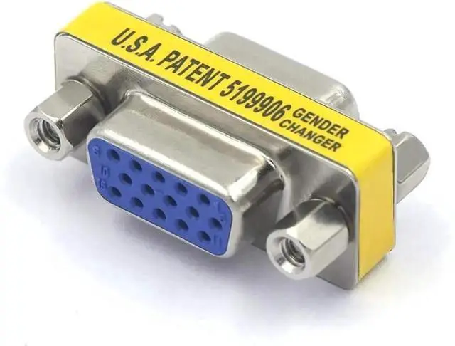 Alt view image 6 of 6 - WRIARICH 2 Pack HD15 VGA Female to Female Gender Changer Coupler, SVGA Mini VGA Cable Extender Connector