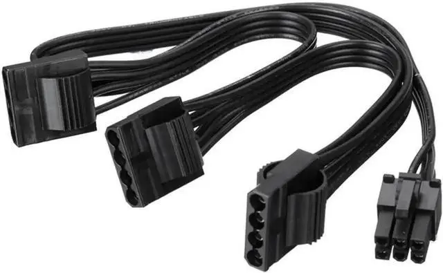 Main image of WRIARICH 6Pin Male to 3 IDE Molex 4Pin Female Power Splitter Extension Cable