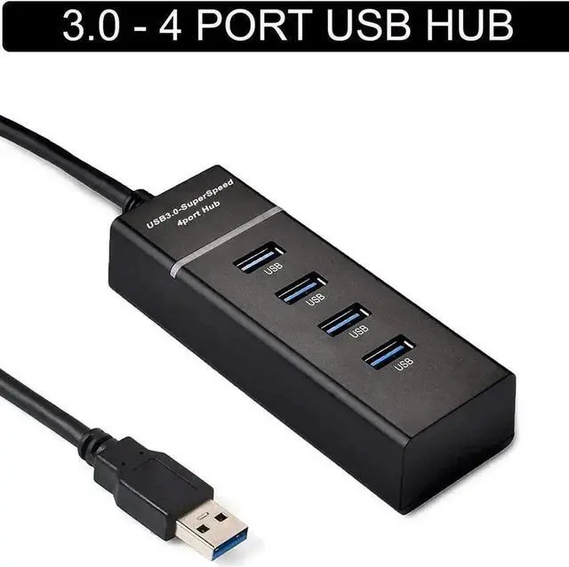 Main image of WRIARICH 4 Port Powered USB 3.0 Hub with AC Power Adapter, Ultra Slim Compact Super Speed Data Transfer & Smart Charging Splitter for Mac Mini, PC, Laptops