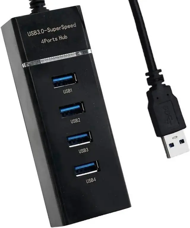 Alt view image 4 of 7 - WRIARICH 4 Port Powered USB 3.0 Hub with AC Power Adapter, Ultra Slim Compact Super Speed Data Transfer & Smart Charging Splitter for Mac Mini, PC, Laptops